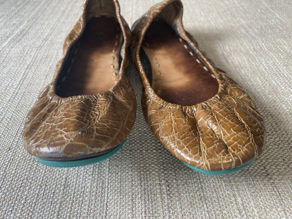 Tieks by Gavrieli Ballet Flats Copper Snakeskin Print Leather Womens Size 7